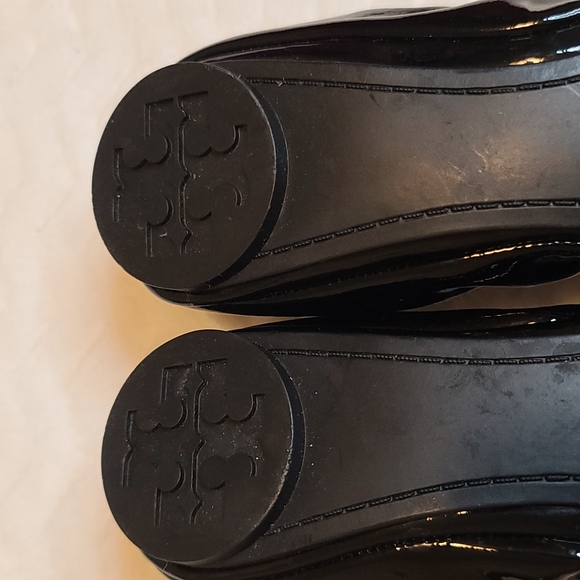 Tory Burch Black Eddie Bow Ballerina  Flats with Gold Emblem Size 6M - Picture 7 of 8
